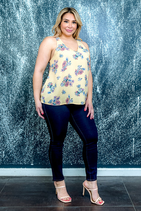 Plus Size Floral Sleeveless Top (ZB9624F) - Wholesale Fashion Couture 