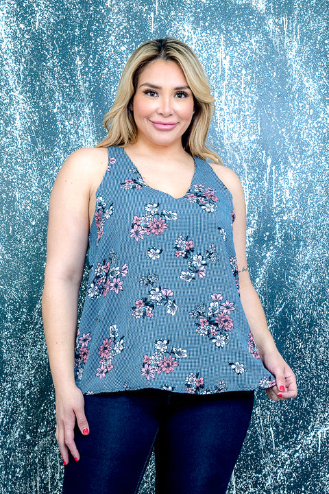 Plus Size Floral Sleeveless Top (ZB9624F) - Wholesale Fashion Couture 