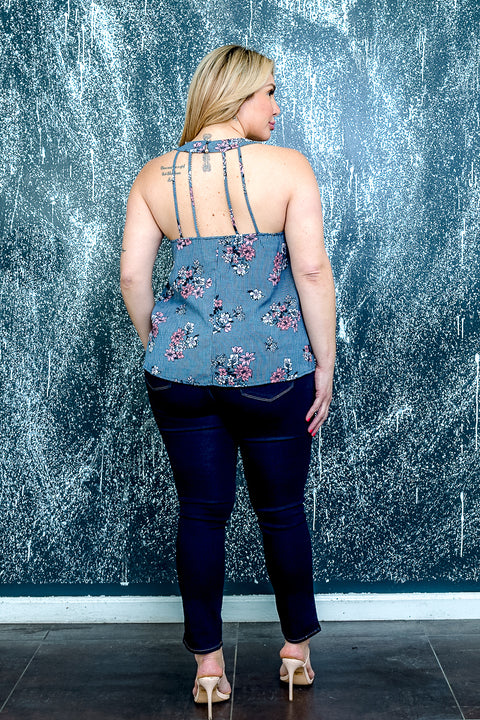 Plus Size Floral Sleeveless Top (ZB9624F) - Wholesale Fashion Couture 