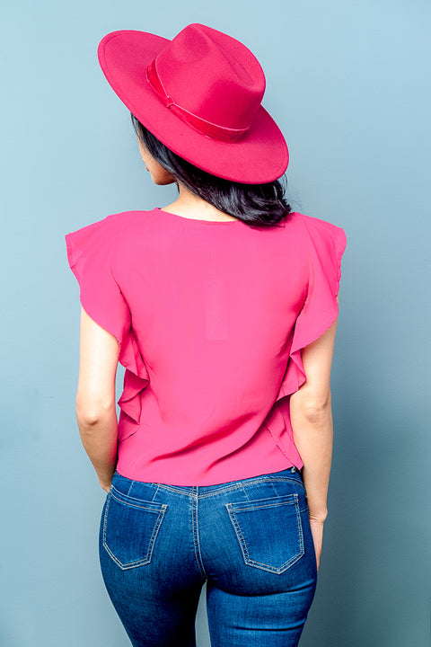 Short Sleeve Rufle Top (20052) - Wholesale Fashion Couture inc