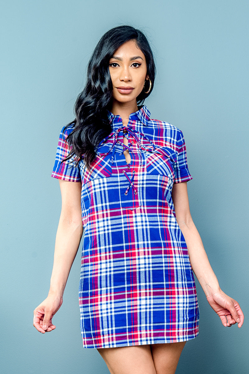 slim fit dress slacks Green Plaid Mini Dress - Holiday Dresses main image 0