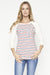 Stripe 3/4 Sleeve Round Neck Knit Top (D71104) - Wholesale Fashion Couture inc