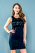 Sleeveless Fleece Detail Top Full Zipper Back Dress (D50427) Black / ( S,M,L- 2,2,2)