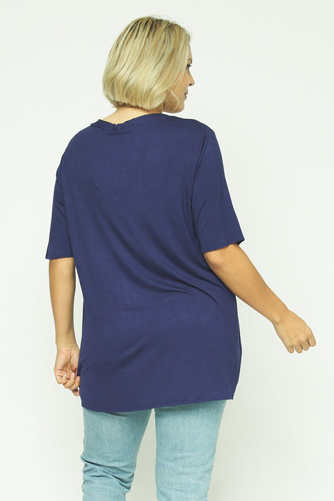 Plus Size 1/2 Sleeve Button Down Cardigan Top with Front Patch Pockets (1125AC/2958) - Wholesale Fashion Couture 