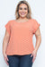 Plus Size Short Sleeve Plus Size Top (ZB9632F) Orange / ( 1X-2X-3X- 1-1-1)