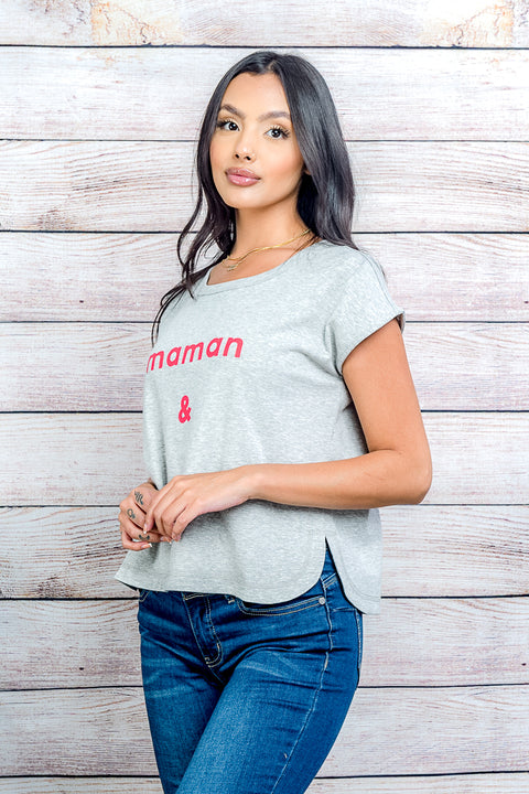 Sleeve Top (450-00247) Grey / ( XS-S-M-L- 1-2-2-1)