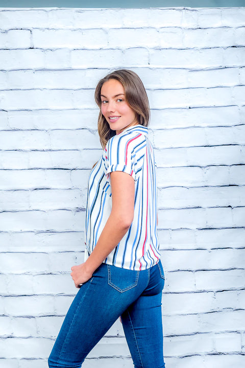 Top (HTN1653) Blue-Red / ( XS-S-M-L- 1-2-2-1)