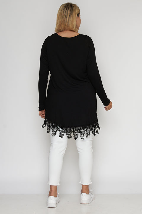 Plus Size Tunic Top W-Crochet (K64524X) - Wholesale Fashion Couture 
