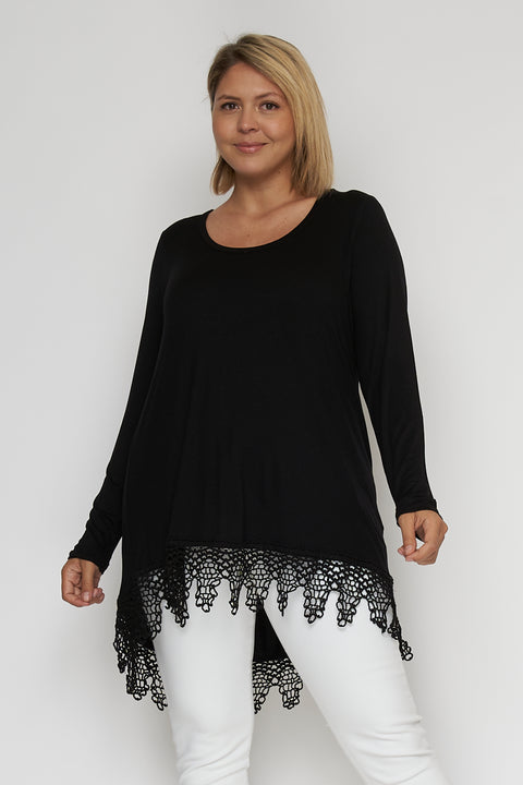 Plus Size Tunic Top W-Crochet (K64524X) - Wholesale Fashion Couture 
