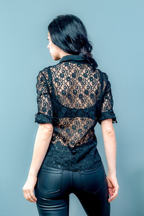 3/4 Sleeve Lace Top (SB371) - Wholesale Fashion Couture inc