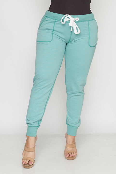 Plus Size Low-Rise  Sweatpants w/side Pockets  (PT560X) - Wholesale Fashion Couture 