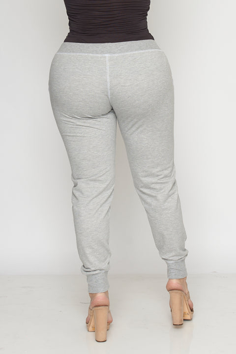 Plus Size Low-Rise  Sweatpants w/side Pockets  (PT560X) - Wholesale Fashion Couture 