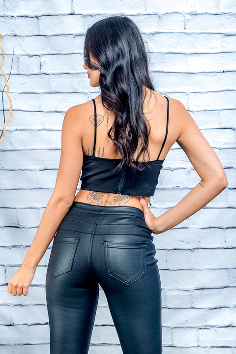 Embroidered Bralette -Crop Top (S1726) Black / ( S-M-L- 3-2-1)
