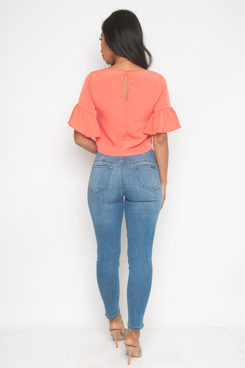 Shirt (ET1623) Orange / ( S-M-L-- 1-2-2)