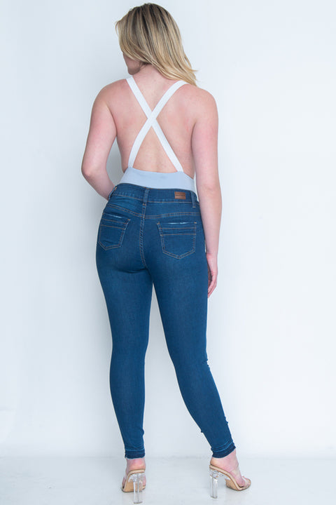 Bodysuit with Buckle Straps and Criss Cross Low Back (S3177SW) - Wholesale Fashion Couture 