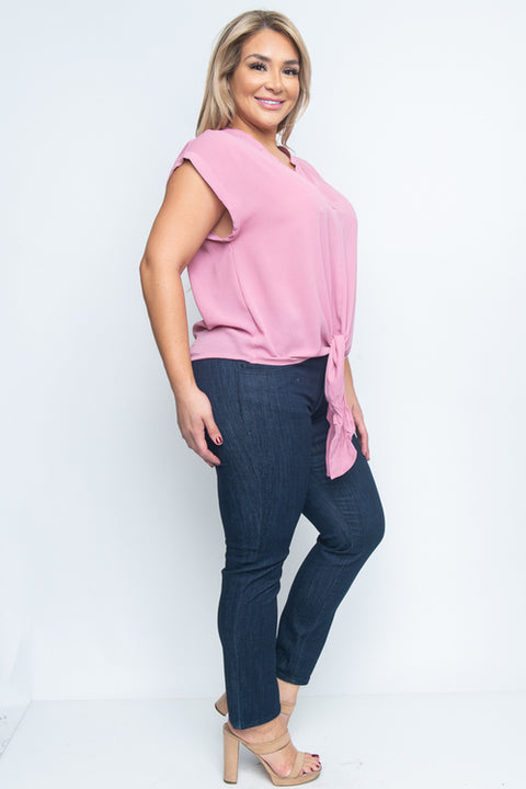 Plus Size Short Sleeve Plus Size Top (ZB10093) - Wholesale Fashion Couture 