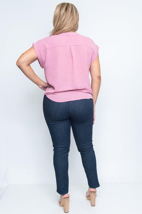 Plus Size Short Sleeve Plus Size Top (ZB10093) - Wholesale Fashion Couture 