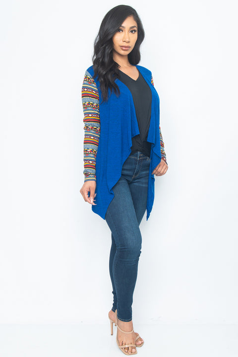 Cardigan Long Sleeve Top (GGW247) Royal-Blue / ( S-M-L- 2-2-1)