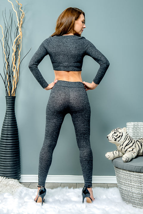 2 Piece Set (T5127/P3576) Charcoal / ( S,M,L- 2,2,1)