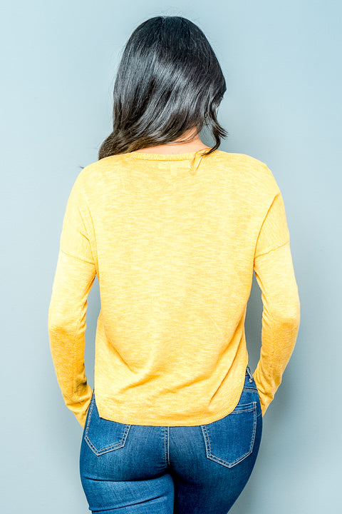 Heathered V Neck Button Down Top/Sweater with Tie Front Option (9461WE) - Wholesale Fashion Couture 