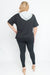 Plus Size Short Sleeve Top With Hoodie (T30798APL) Black / ( 1XL-2XL-3XL- 1-3-3)
