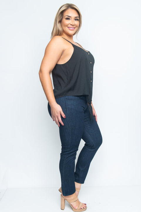 Plus Size Sleeveless Top (ZB10160) Black / ( 1XL-2XL-3XL- 1-1-1)