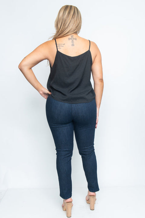 Plus Size Sleeveless Top (ZB10160) Black / ( 1XL-2XL-3XL- 1-1-1)