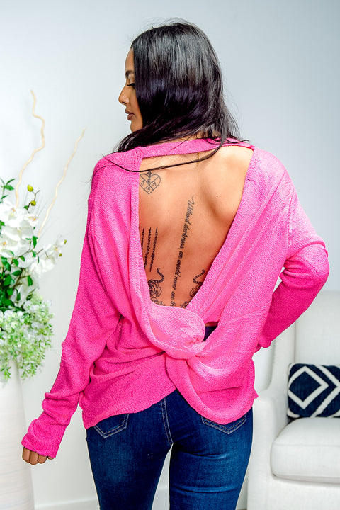 Long Sleeve Top (AS90099SW) Hot Pink / ( S,M, M,L- 3,3)