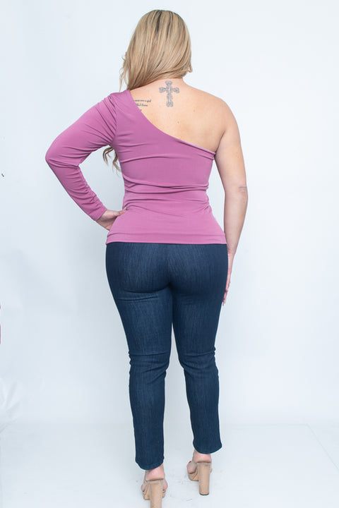 Plus Size Top (ZA3625) Mauve / ( 1XL-2XL-3XL- 1-1-1)