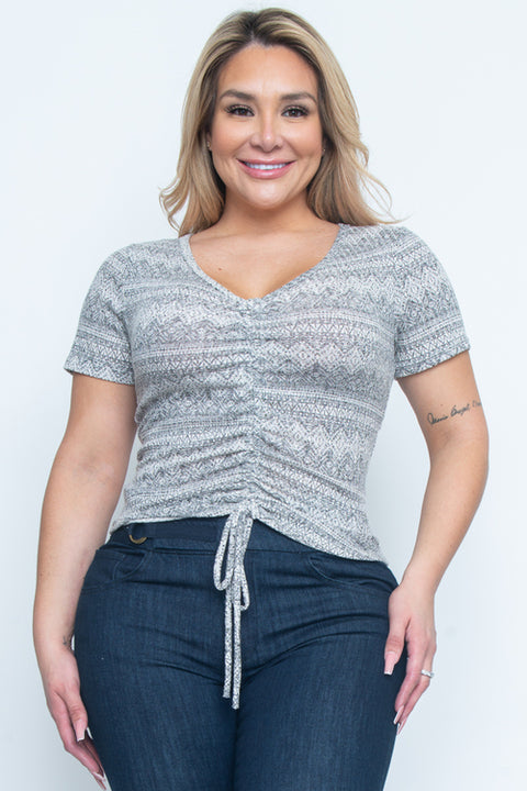 Top Short Sleeve (ZA3861A) Black / ( 1x-2x-3x- 1-1-1)