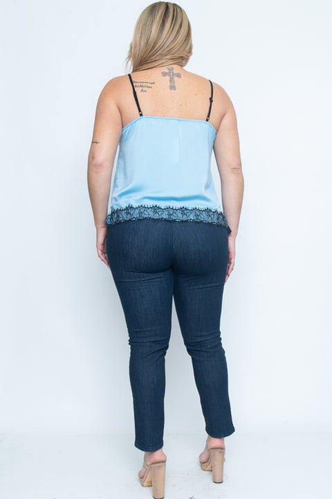 Sleeve Less Top (ZB8924S) Blue (1X-2X-3X - 2-2-2)