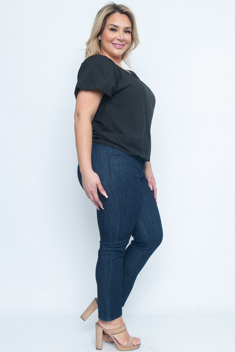 Plus Size Short Sleeve Plus Size Top (ZB11488) - Wholesale Fashion Couture 