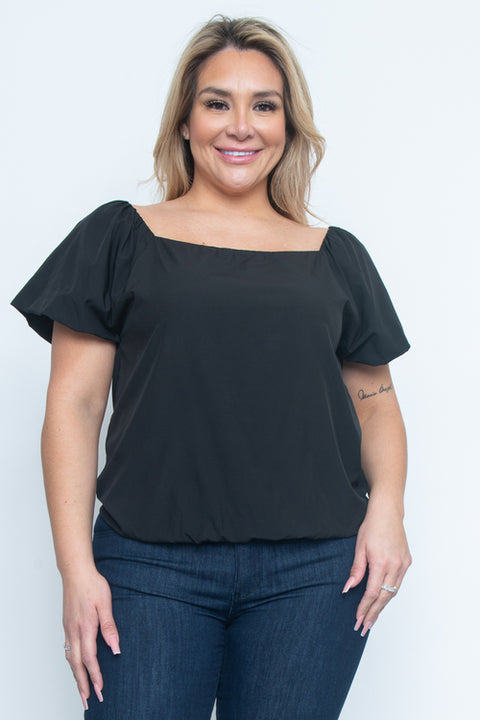 Plus Size Short Sleeve Plus Size Top (ZB11488) - Wholesale Fashion Couture 