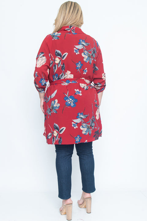 Plus Size Floral Cardigan (ZB8127F) - Wholesale Fashion Couture 
