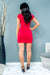 Sweetheart Neck Cap Sleeve Bodycon Mini Dress with Strappy Bust in Red (FS22A743) - Wholesale Fashion Couture 