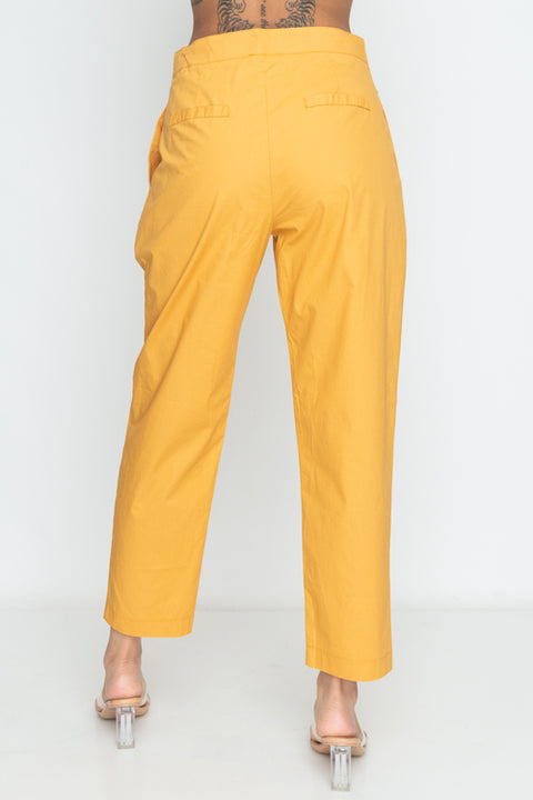 Cropped Trouser Pants with 3 Button Fly with Pleats and Welt Pocket Flap Details (11TP9093) - Wholesale Fashion Couture 
