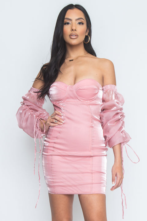 Mini Dress ^ (DR1790) Pink / ( XS-S-M-L-XL- 1-2-2-2-1)