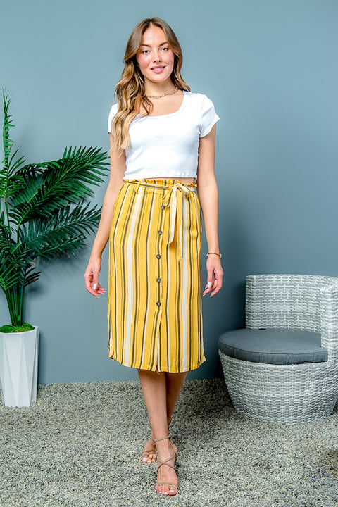 Button Skirt (7119SY) Yellow-Multy / (S-M-L - 2-2-2)