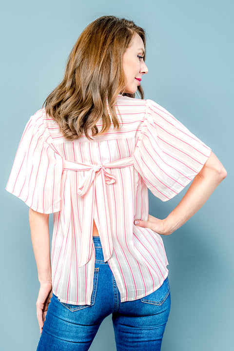 Short Sleeve Top (ET63407B) Peach-Multy / (S-M-L - 1-2-2)