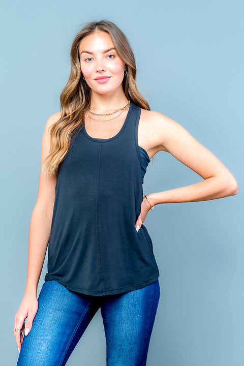 Sleeve Less Top (2373TH) Black / (S-M-L  -  2-2-2)
