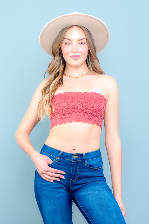 Sleeve Less Crop Top (2399TY) Rust / (S-M-L - 2-2-2)