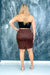 Plus Size Skirt (ZA3505B) Brown / (1X-2X-3X - 2-2-2)