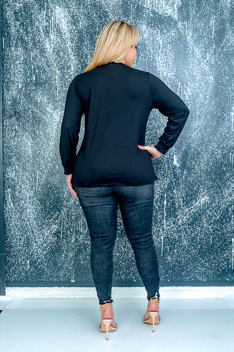 Plus Size Long Sleeve Top (ZA3603) Black / (1X-2X-3X - 2-2-2)