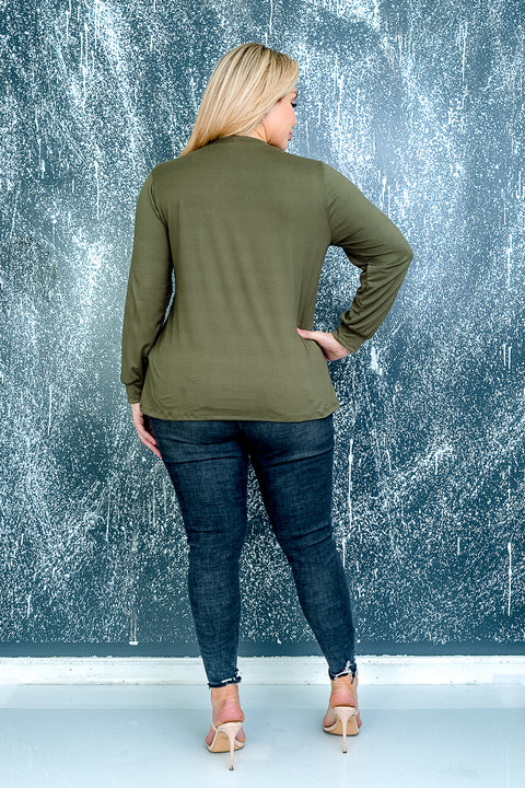 Plus Size Long Sleeve Top (ZA3603) Olive / (1X-2X-3X - 2-2-2)