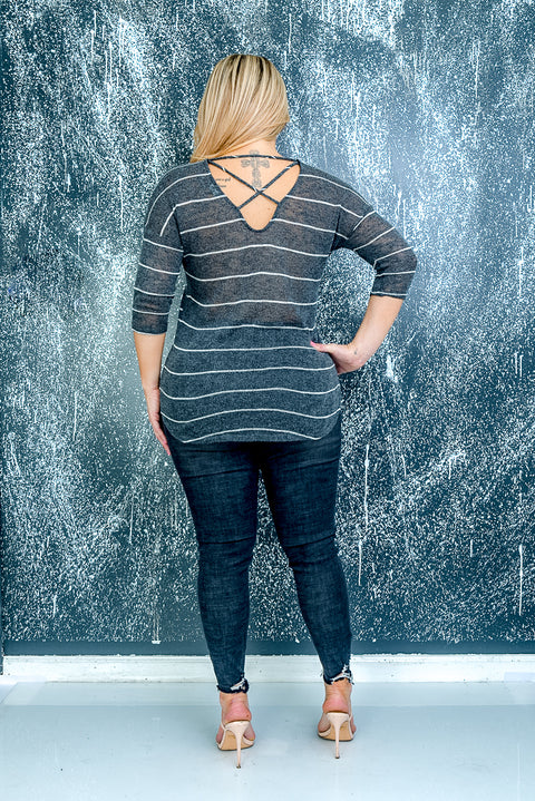 Plus Size Short Sleeve Top (ZA3851) Black / (1X-2X-3X - 2-2-2)