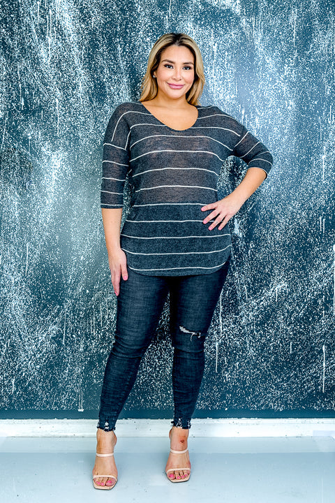 Plus Size Short Sleeve Top (ZA3851) Black / (1X-2X-3X - 2-2-2)
