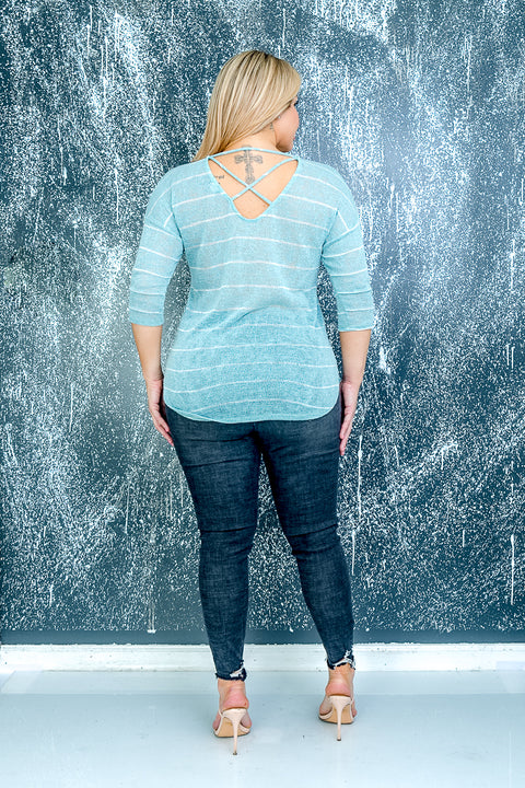 Plus Size Short Sleeve Top (ZA3851) Mint / (1X-2X-3X - 2-2-2)