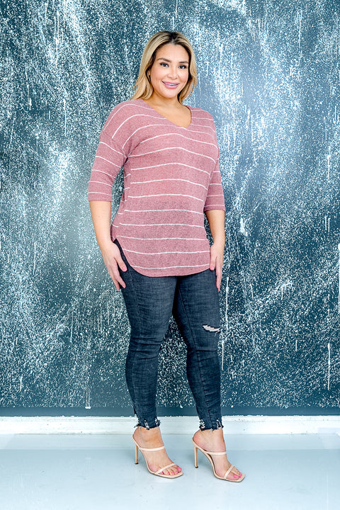 Plus Size Short Sleeve Top (ZA3851) Bric / (1X-2X-3X - 2-2-2)