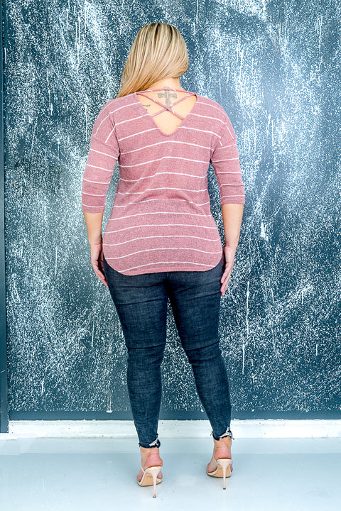 Plus Size Short Sleeve Top (ZA3851) Bric / (1X-2X-3X - 2-2-2)